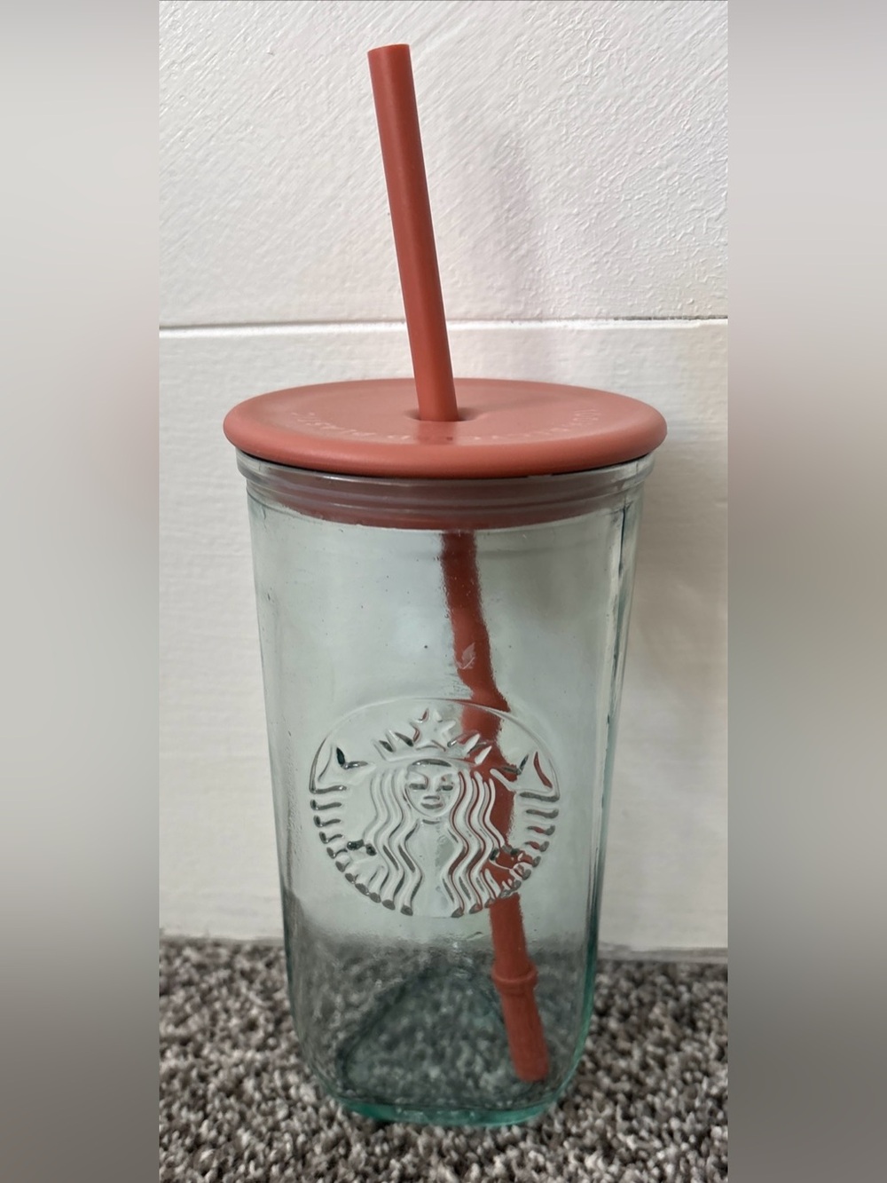 Starbucks 2024 Terracotta Brown Recycled Triangle Glass Cold Cup Limited Edition - Picture 2 of 7